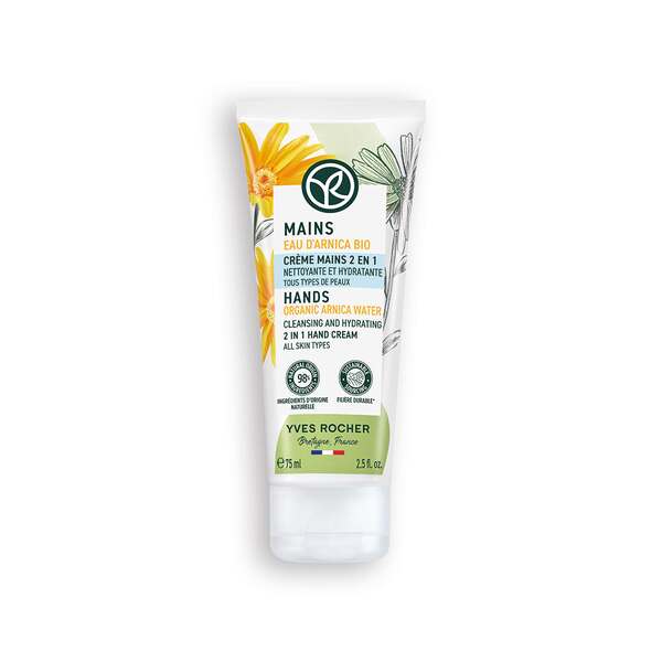 Oczyszczająco-nawilżający krem do rąk 2 w 1 z wodą z arniki bio Yves Rocher