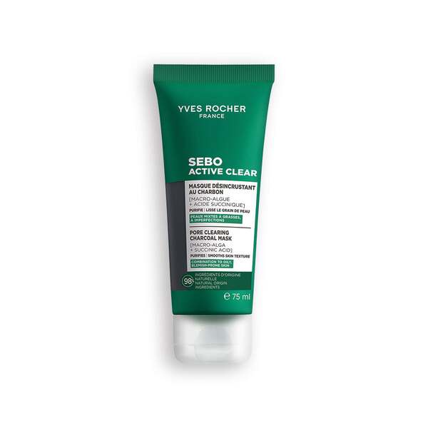 Maska oczyszczająca pory z roślinnym węglem 75 ml Yves Rocher