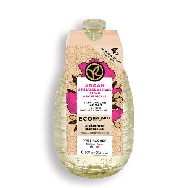 Żel pod prysznic i do kąpieli Argan & Płatki róź uzupełniacz Yves Rocher można nabyć na stronie Yves-rocher.pl