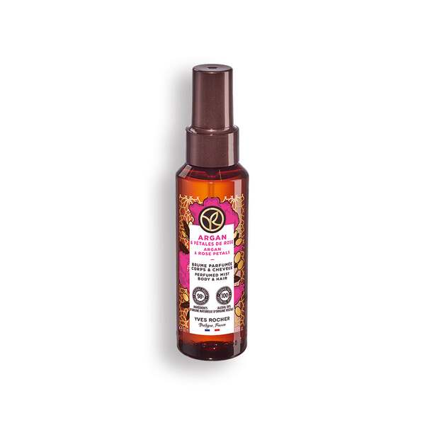 Yves Rocher Bain de Nature perfumowany spray do ciała i włosów dla kobiet Argan & Rose Petals 100 ml