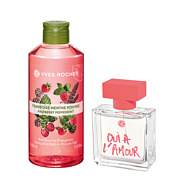 Kobiecy zestaw żel Malina & Woda perfumowana Oui a l'Amour